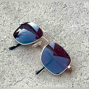 Vintage Dominic Italy Square AVIATOR Gold EYEGLASSES Frames 57-18-145